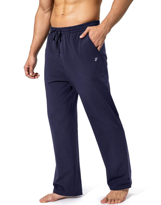 Men's Cotton Yoga Sweatpants - Comfortable Athletic Lounge Pants with Pockets